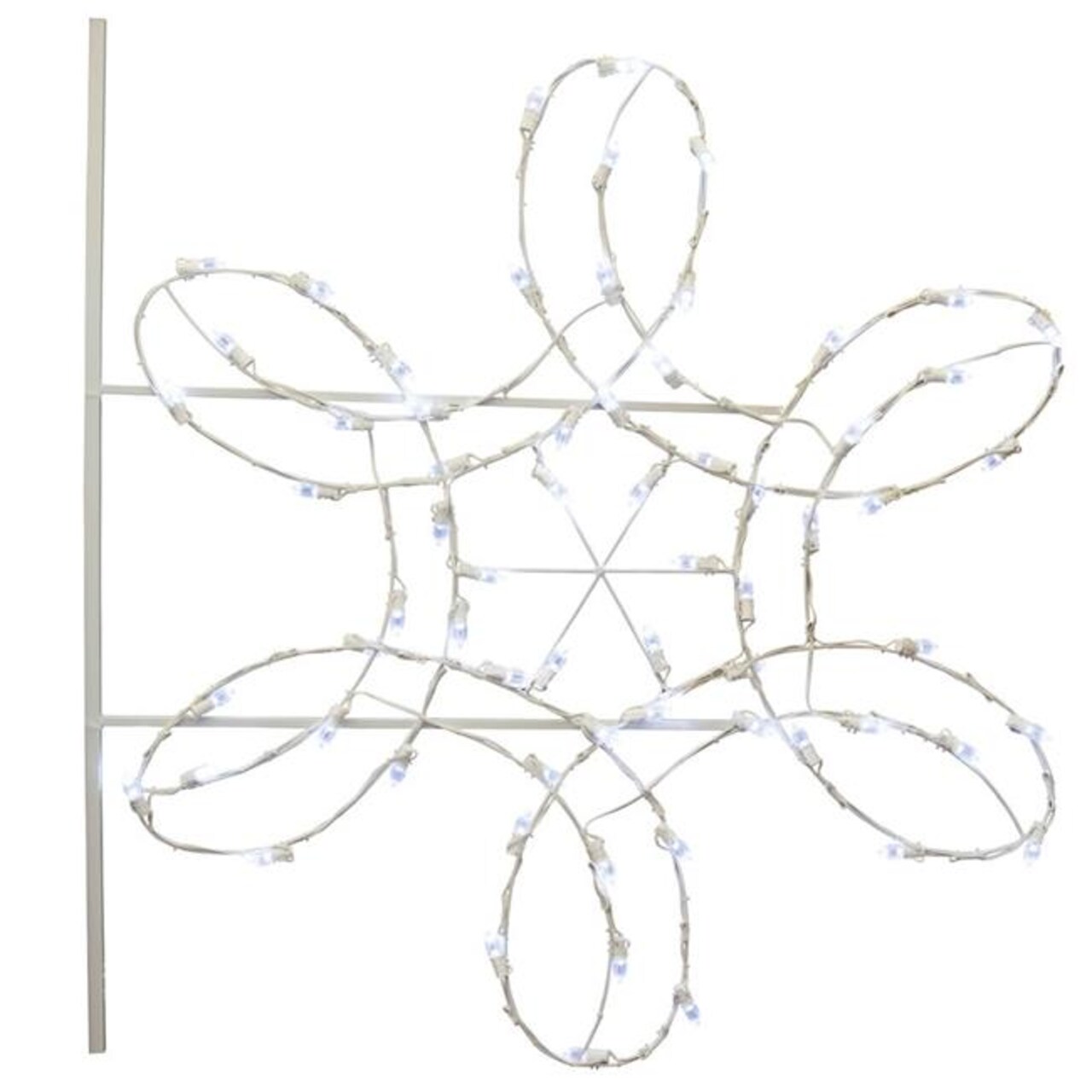4.5 ft. Double Spiral Snowflake Commercial Pole Decoration with C7 66 LED Light